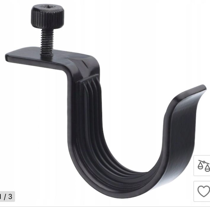 IKEA BETYDLIG  3 sztuki nowych uchwytów na karnisz lub drążek