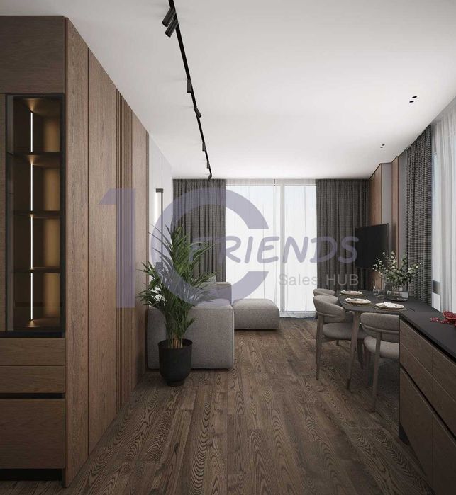 Панорамна двокімнатна квартира в ЖК Метрополіс з чорновим оздобленням