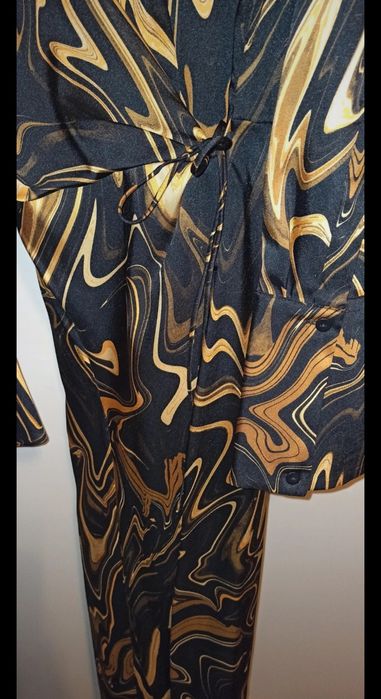 Nowa sukienka midi S 36 mango szmijzerka czarno złota