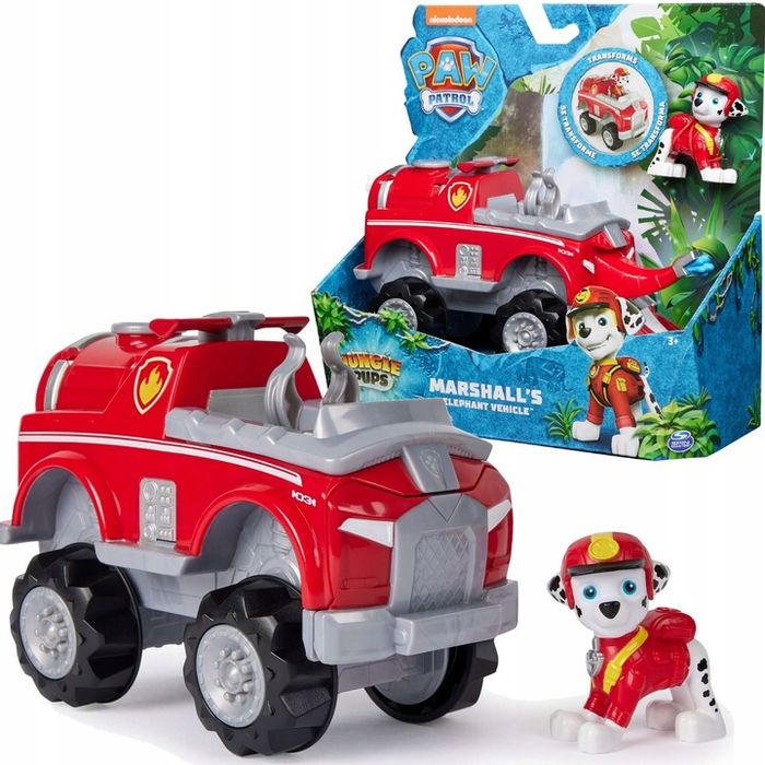 Psi Patrol Pojazd Z Dżungli Jungle Marshall + Figurka Czerwona