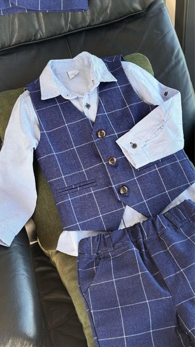 Костюм набір на хлопчика 4-ка,елегантний картатий комплект 110 р