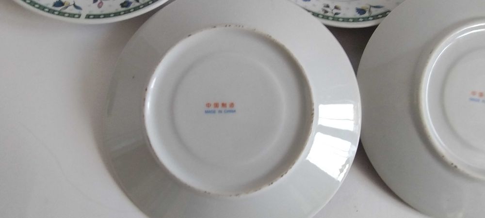 PRL- Spodki pod Filiżanki Porcelana chińska - kpl 5 szt