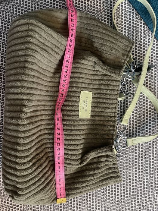 Nowa sztruksowa torebka zielona khaki na ramię