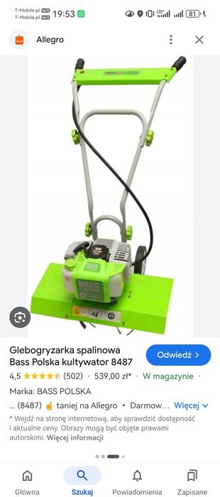 Glebogryzarka bass nowa świeca śmiga bardzo ładnie ze względu na mały ogródek już nie potrzebna zajmuje miejsce sprzedam polecam.