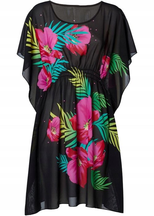 B.P.C szyfonowa tunika plażowa w kwiaty 44/46.