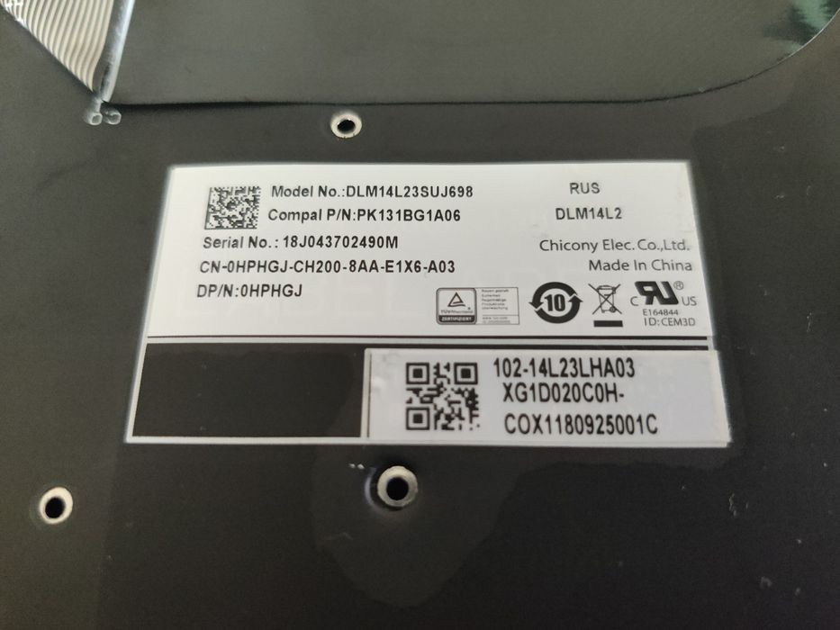 Dell XPS 9370 klawiatura RUS