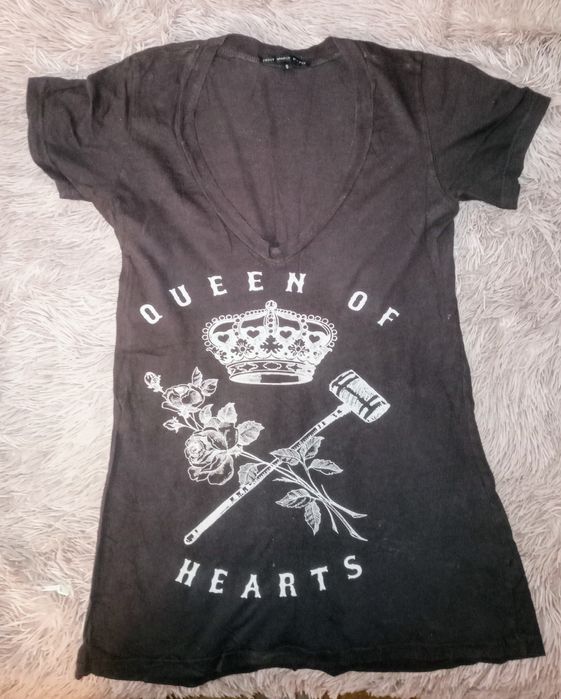 Grafitowa tunika z dużym dekoltem