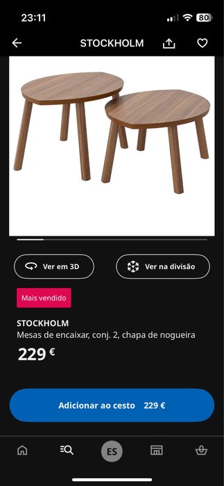 Conjunto de mesas de centro Ikea