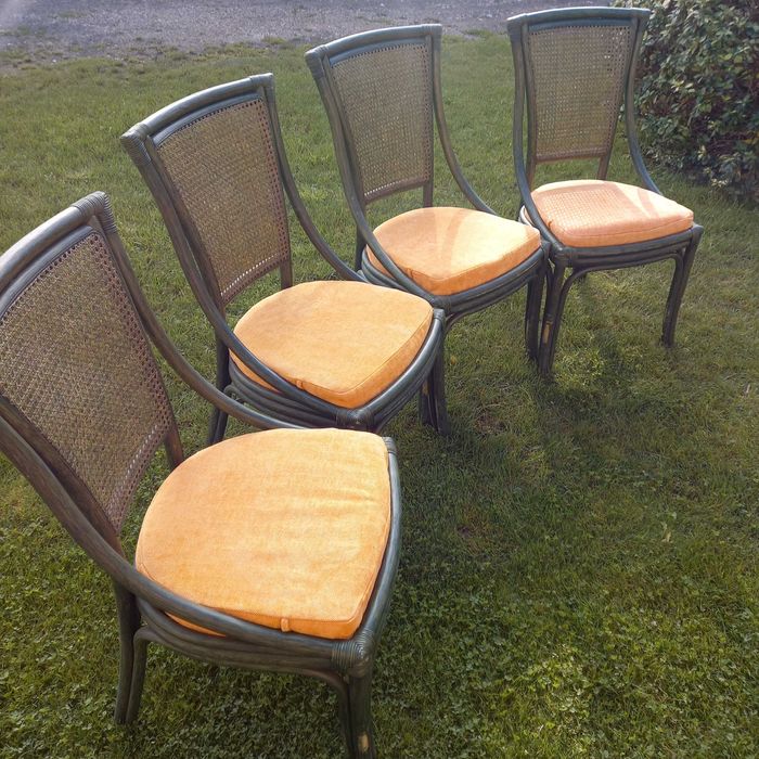 Krzesła drewniane ratanowe plecionka wiedeńska