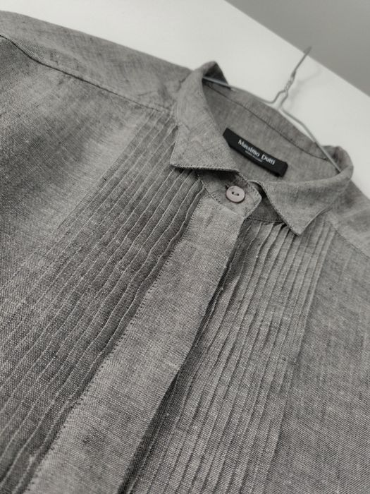 Koszula Massimo dutti 34 XS szara lniana na guziki plisy