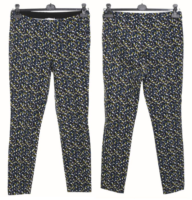 HESSNATUR elastyczne spodnie damskie legginsy wzorzyste kolorowe r. 40