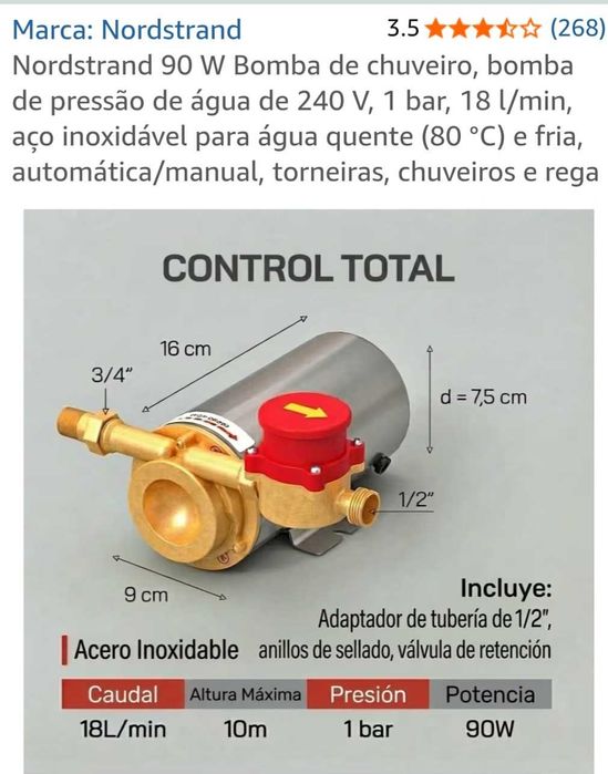 Bomba pressão agua