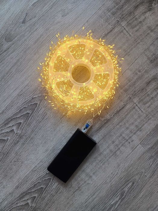 Новорічна USB LED гірлянда Роса-мішура 60 м