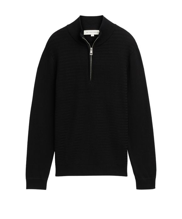 Sweter męski Tom Tailor Knit troyer in a mix of textures r. S black