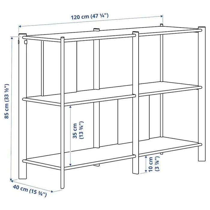 Regał IKEA JÄTTESTA 120x85 cm - czarny / stan bardzo dobry