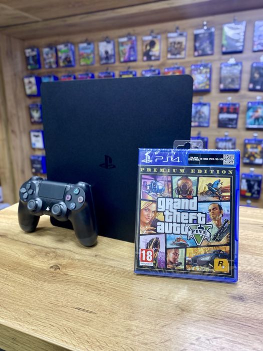 PlayStation 4 Slim 500 GB + GTA V - Гарантія від магазину 12 місяців !