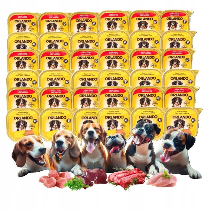Mokra Karma dla Psa Orlando Pasztet Kurczak i Wołowina 36 x 300g