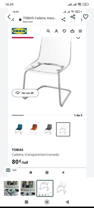 CONJUNTO NOVO Mesa vidro inox + 4 cadeiras