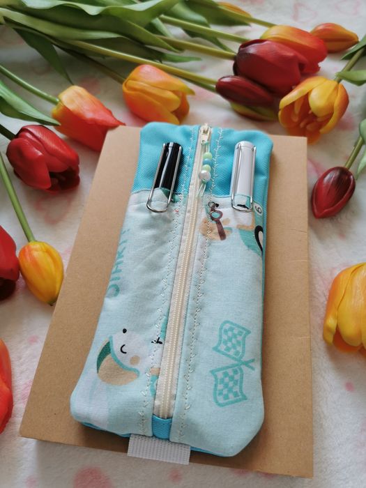 Piórnik na gumce na notatnik hand made