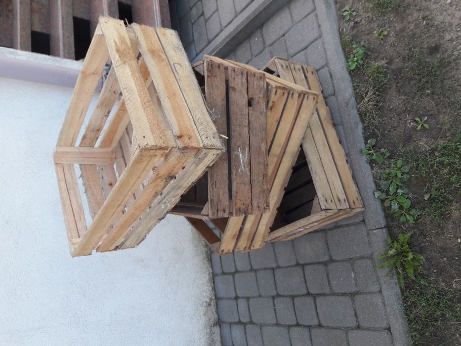 Skrzynki drewniane jablka gruszki meble drewniane donice