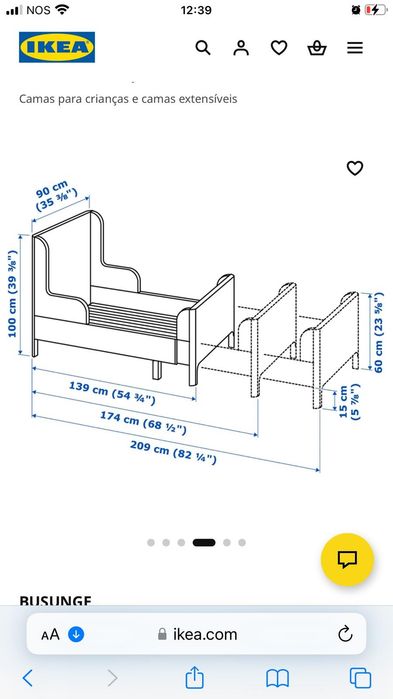 Cama criança extensível