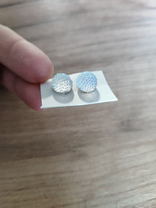 Nowe kolczyki transparentne mienią się sztyft delikatne minimalistyczn