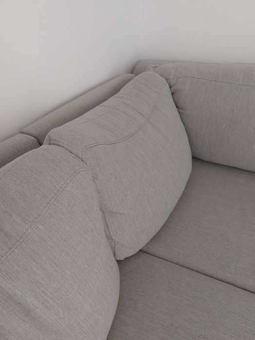 Jasnoszary narożnik 250 cm z funkcją spania