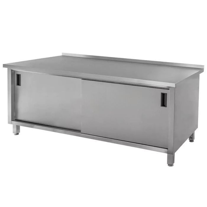 Stół gastronomiczny spawany z szafką Mega-M  80x70x85 stal nierdzewna