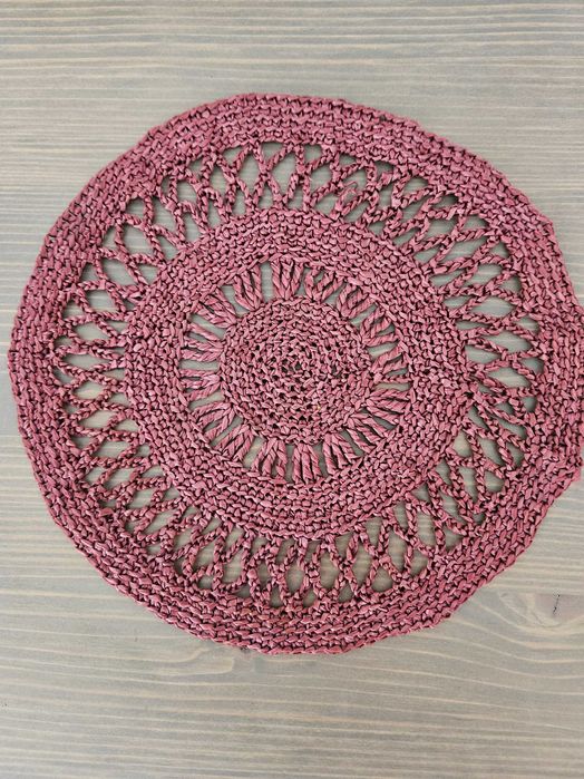 Serwetka śr. 20cm - rattan / szydełko