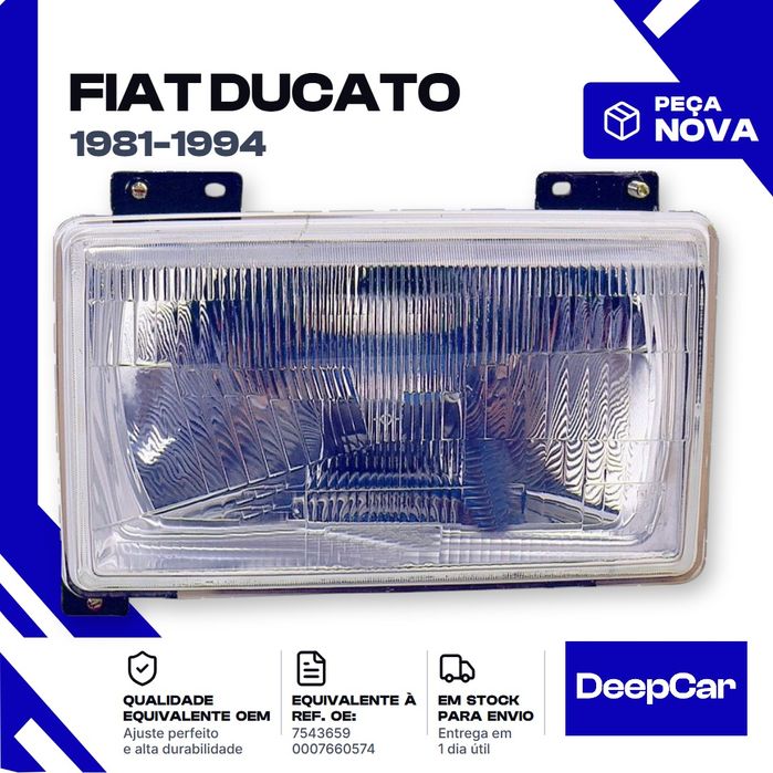 Farol Fiat Ducato 7543659 Frente Esquerdo (1981-1994) Peça Nova