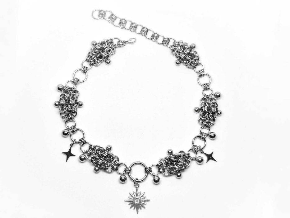 Choker chainmaille gwiazda północna stal chirurgiczna piercing