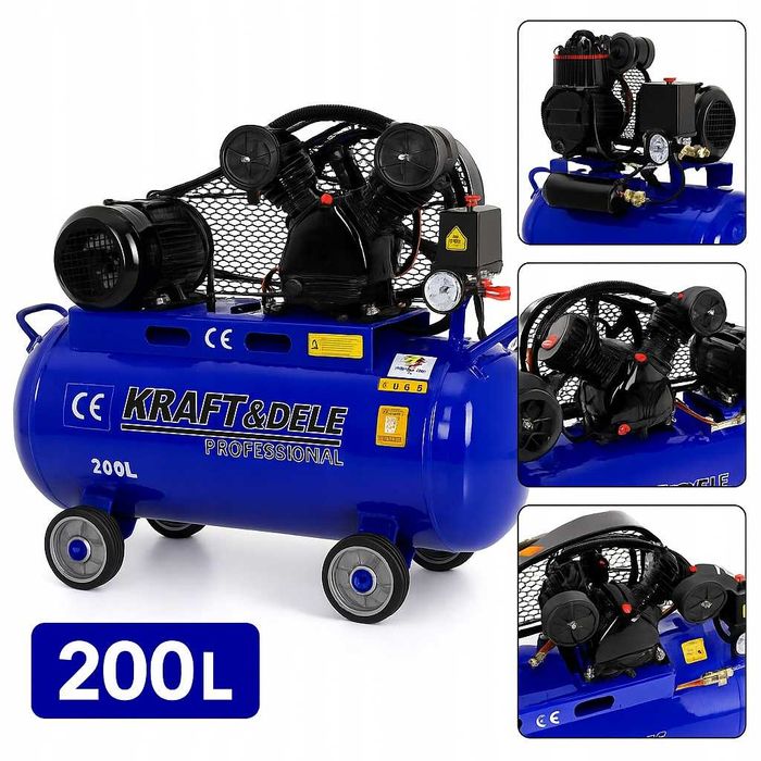 Sprężarka Kompresor 200L 5,9KM 400V 2 Tłoki 2-Tłokowy Blue Mod Kraft*