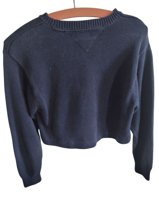 Markowy krótki sweter sweterek Tommy Hilfiger r S/M granatowy