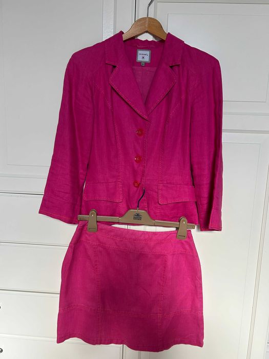 Garsonka lniana Monnari Marynarka i spódnica Fuksja rozm 34