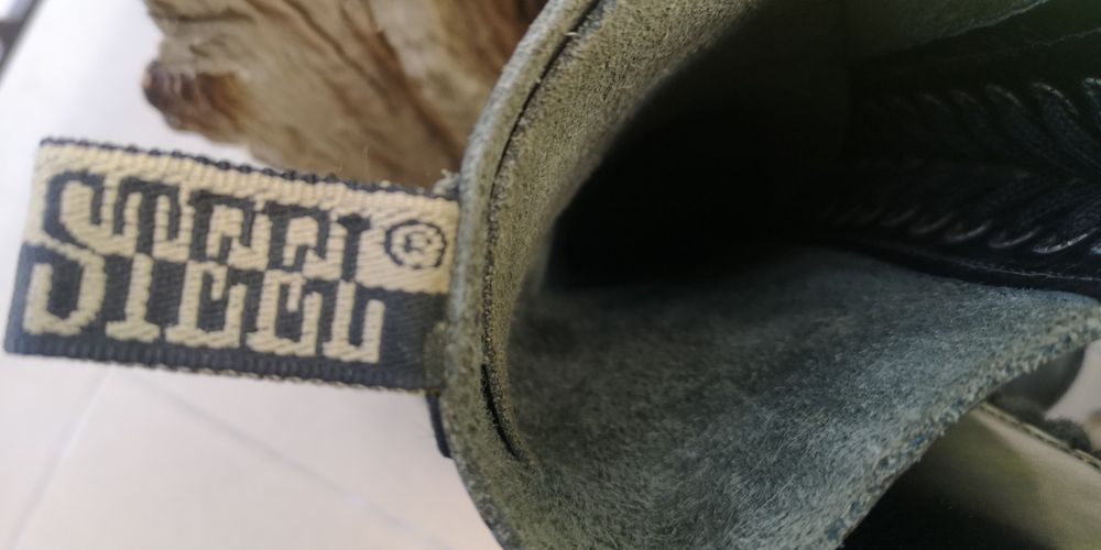 glany buty STEEL czarne skórzane 40 dziurkowe - rozmiar 41