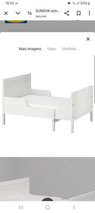 Cama de criança 90 × 190 - com estrado incluido