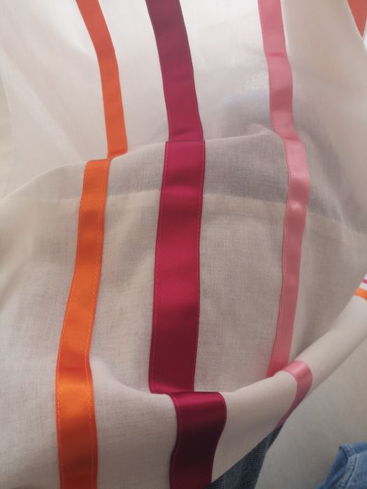 4 cortinados  branco com aplicacoes