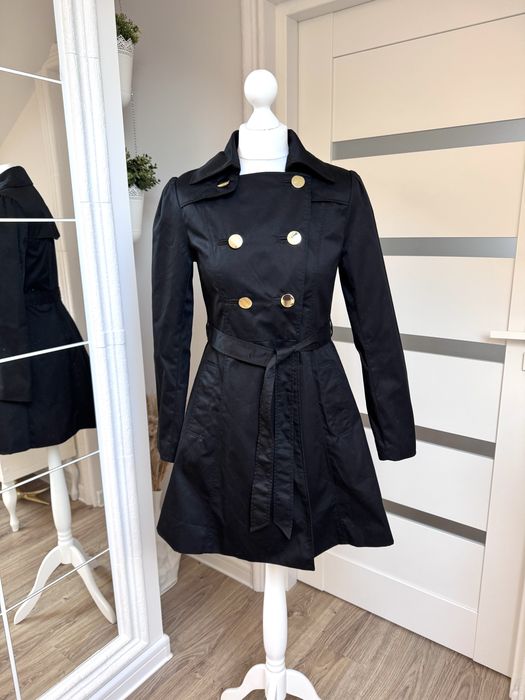Trencz płaszcz H&M czarny nowy 34/36