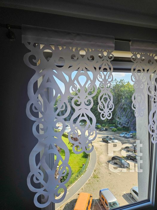 Firana panele ekranowe 60x100 cm żakardowe 2 sztuki na okno białe