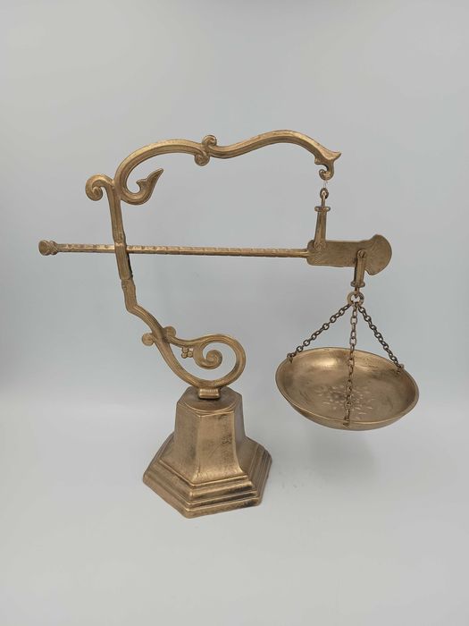 Stara mosiężna Rzymska waga apteczna MD CV mosiądz Art Deco Secesja