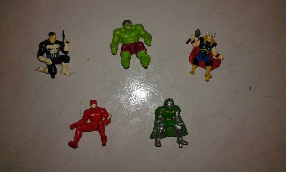 5 Pequenos Super-Heróis e Vilões, muito raros - Anos 80