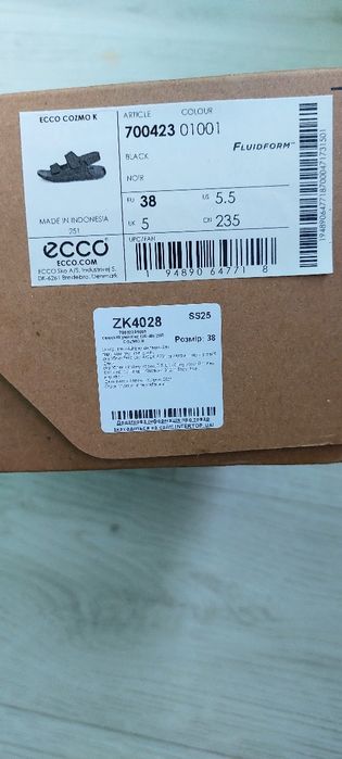 Босоніжки  ecco 38 р.