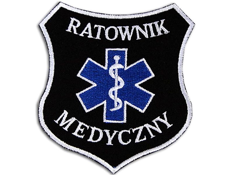 Emblemat RATOWNIK MEDYCZNY tarcza czarna