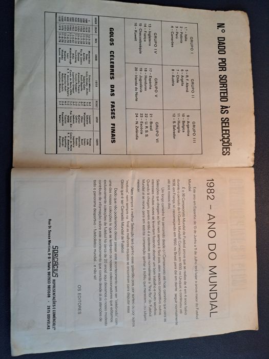 Caderneta Futebol Xll campeonato do Mundo (Espanha 82 )
