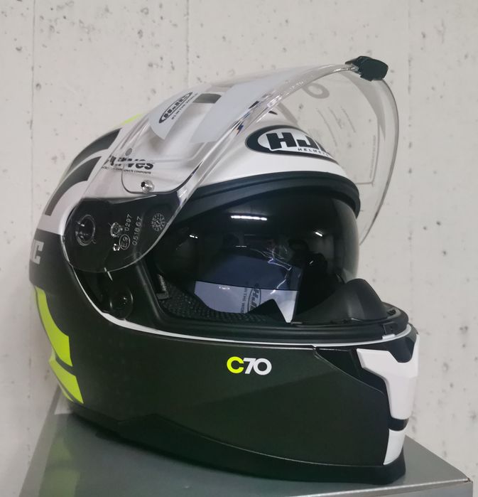 Capacete HJC C70 Curves White/ Yellow Gloss [ S ]( NOVO )