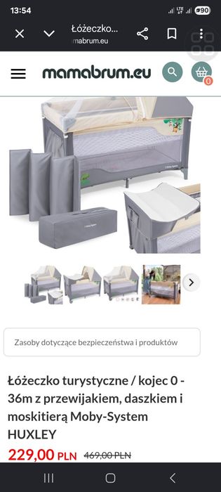 Łóżeczko turystyczne Moby System