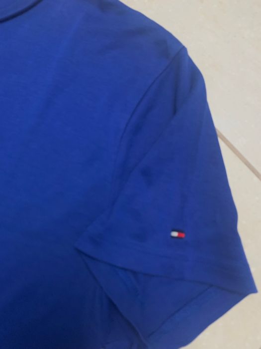 Tommy Hilfiger extra niebieska koszulka crewneck T- Shirt bawełna r. L