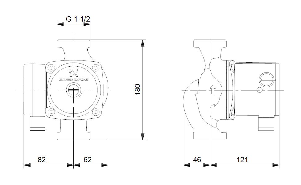grundfos ups 25-80 n 180  pompa cwu
