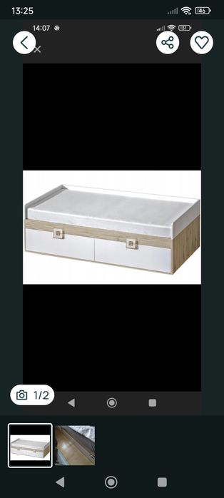 Łóżko jednoosobowe z materacem  jak nowe