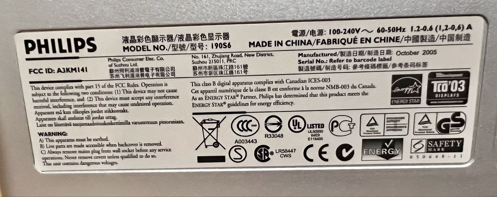 Monitor Philips 19 polegadas LCD